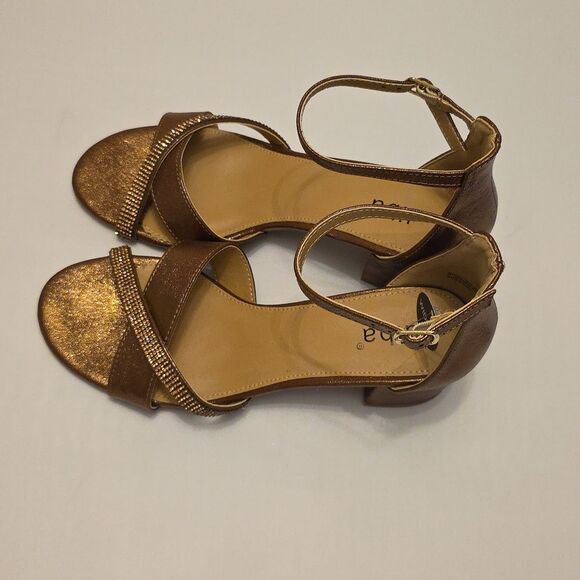 BRAND NEW DIBA LEATHER HEELS with CRISSCROSS STRAS SANDAL R3 - Picture 5 of 16
